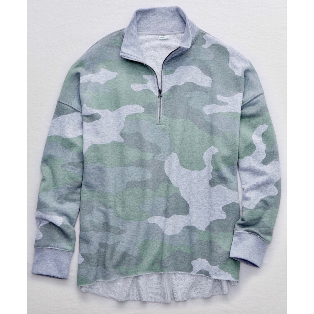 New! [Aerie] Sunday Soft 1/4 Zip Camo Pullover